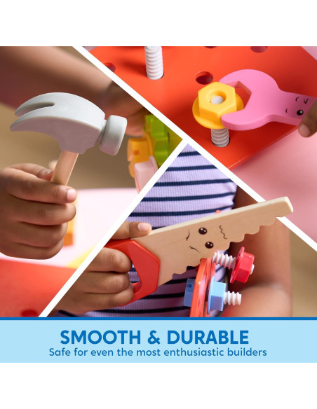 Juego de Herramientas de Madera SYNCFUN 51 Piezas para Niños