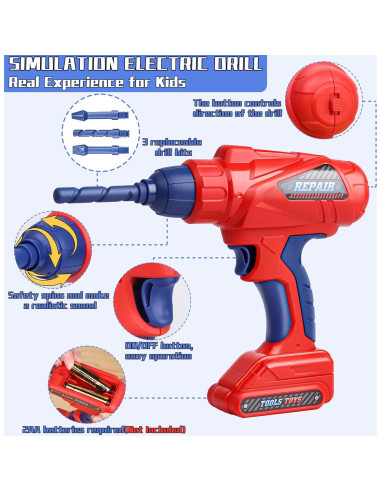 Juego de Herramientas para Niños MAGIC4U 49 Piezas