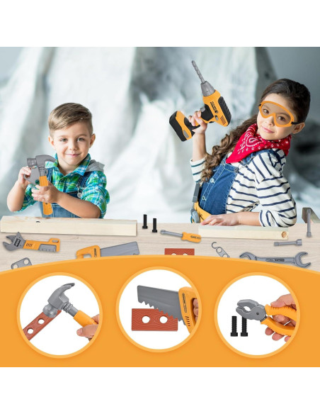 Juego de herramientas para niños HYRENEE con taladro 12.7cm