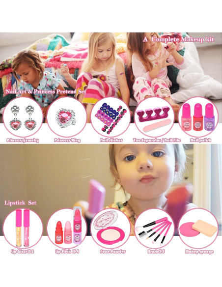 Kit de Maquillaje ROKKES para Niñas 52 Piezas Lavable