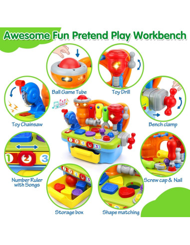 Banco de Trabajo Musical ORWINE para Niños 1-2 Años