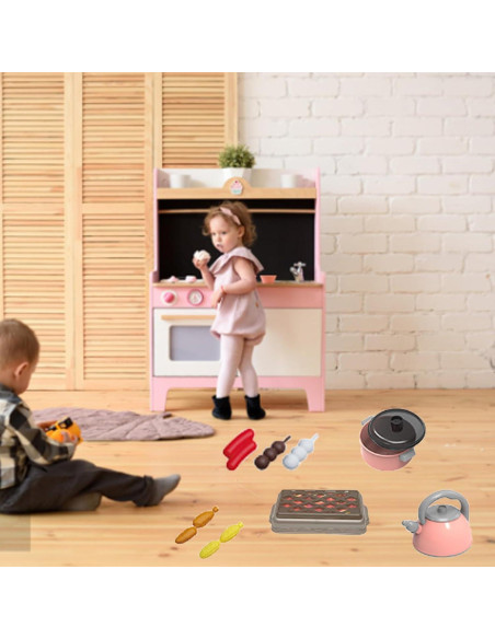 Juego de Cocina de Juguete Winbar 61 Piezas Rosa