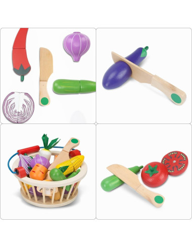 Conjunto de Juguetes de Frutas y Verduras Victostar 12 Piezas