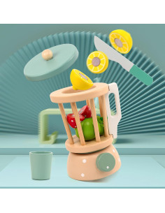 Juego de Cocina de Madera MIKNEKE Licuadora para Niños 2