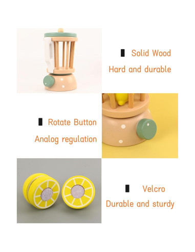 Juego de Cocina de Madera MIKNEKE Licuadora para Niños