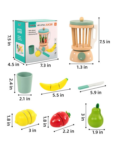 Juego de Cocina de Madera MIKNEKE Licuadora para Niños