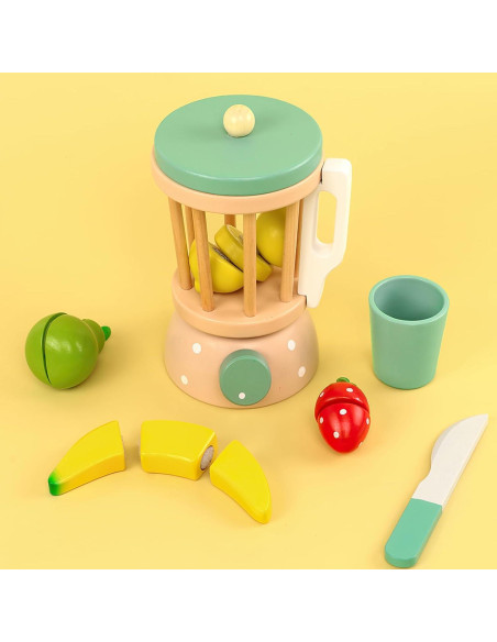 Juego de Cocina de Madera MIKNEKE Licuadora para Niños