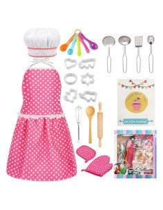 Juego de Cocina para Niños MEIDAYAI 23 Piezas Chef Rosa