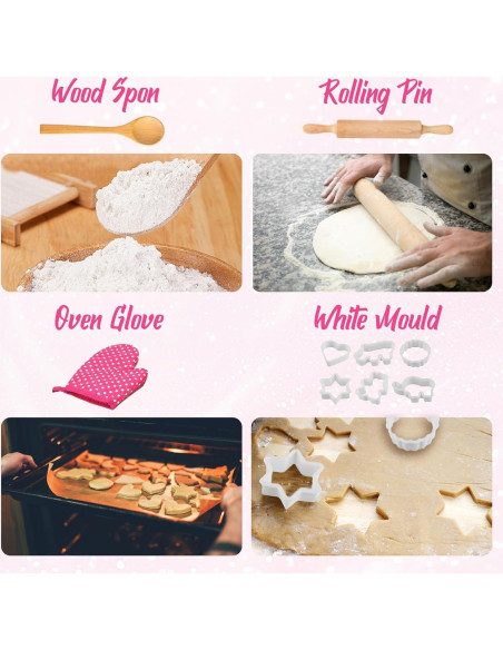 Juego de Cocina para Niños MEIDAYAI 23 Piezas Chef Rosa