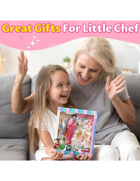 Juego de Cocina para Niños MEIDAYAI 23 Piezas Chef Rosa