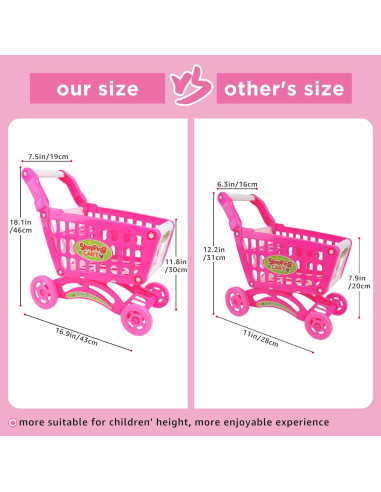 Carrito de Compras deAO Kids con 65 Accesorios Rosa