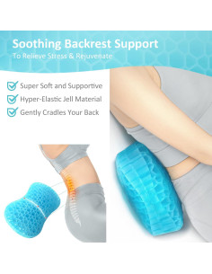 Almohada Lumbar de Gel Sunlit Aqua para Baño 38.1x21.8cm 2