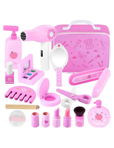 Conjunto de Juguetes de Maquillaje de Madera GAGAKU 16 Piezas