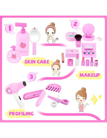 Conjunto de Juguetes de Maquillaje de Madera GAGAKU 16 Piezas