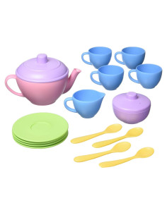 Juego de té Green Toys Rosa 17 piezas ecológico para niños