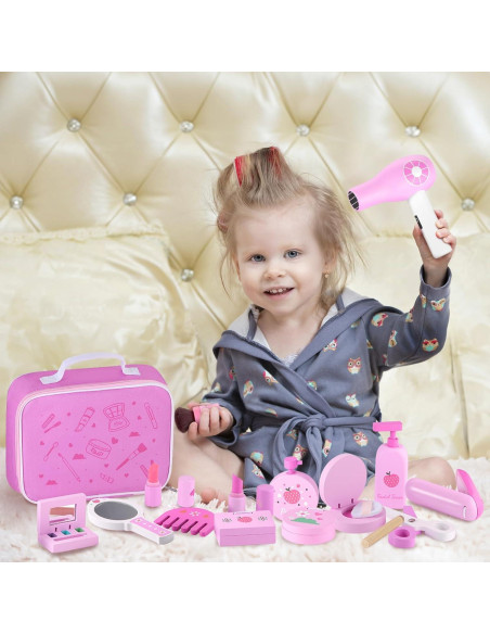 Conjunto de Juguetes de Maquillaje de Madera GAGAKU 16 Piezas