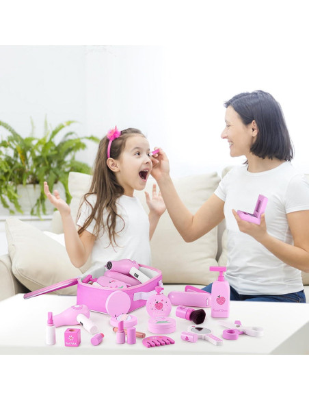 Conjunto de Juguetes de Maquillaje de Madera GAGAKU 16 Piezas