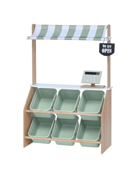 Puesto de Mercado de Madera Teamson Kids con Caja Registradora