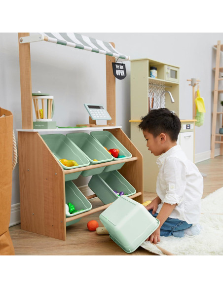 Puesto de Mercado de Madera Teamson Kids con Caja Registradora