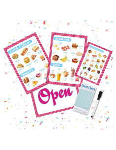 Yinkin Juego de Restaurante Simulado para Niños 6 Piezas