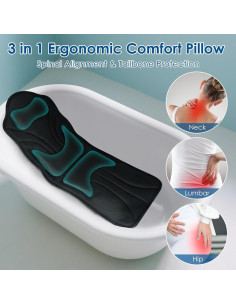 Almohada de Baño Ergonómica Atsuwell 51x17 cm con Ventosas 2