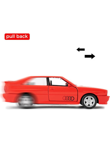 Audi Quattro 1980 1:36 Coche de Metal Rojo Juguete Colección