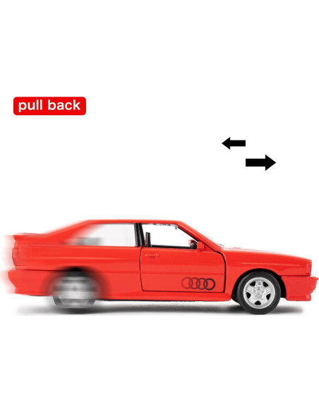 Audi Quattro 1980 1:36 Coche de Metal Rojo Juguete Colección