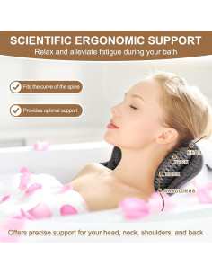 Almohada de Baño Iramoiri Ergonómica con Ventosas - Gris 2