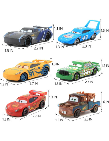 Conjunto de Coches de Juguete IYZEVK 6 Piezas 1:55