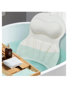 Almohada de Baño Ergonómica Tiktiger de Silicona con Ventosas