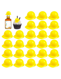 30 Sombreros de Construcción Plástico Amarillo 4,19 cm