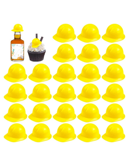 30 Sombreros de Construcción Plástico Amarillo 4,19 cm