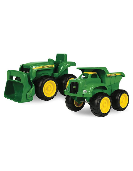 Juego de Vehículos John Deere - Camión Volquete y Tractor 15 cm
