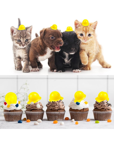 30 Sombreros de Construcción Plástico Amarillo 4,19 cm