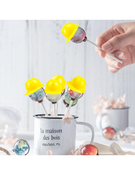 30 Sombreros de Construcción Plástico Amarillo 4,19 cm