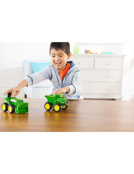 Juego de Vehículos John Deere - Camión Volquete y Tractor 15 cm