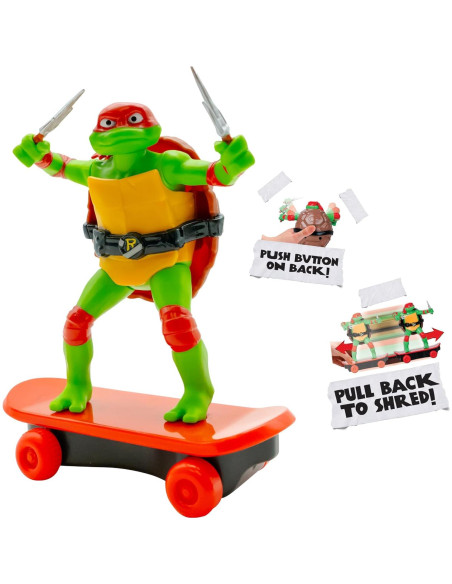Juguete Patineta TMNT Raphael 12cm para Edades 3+