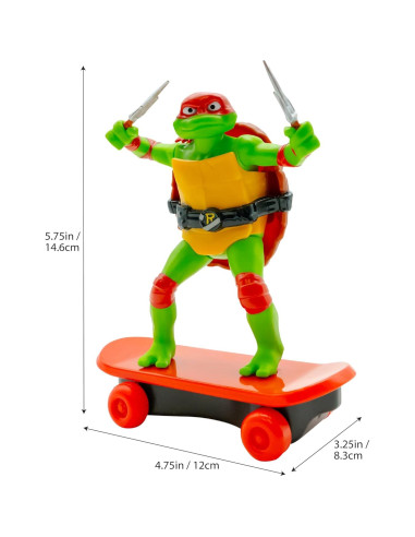 Juguete Patineta TMNT Raphael 12cm para Edades 3+