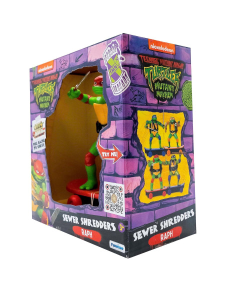 Juguete Patineta TMNT Raphael 12cm para Edades 3+