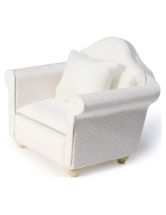 Sofá Miniatura Cutemini 1:12 Blanco con Cojín