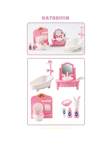 Juego de Baño Miniatura 20 Pcs Aydinids 1:12 Decoración