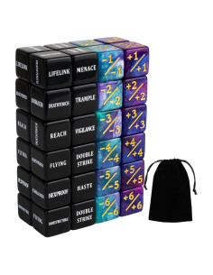 48 Piezas Contadores Dados MTG LAMJAM Acrílico con Bolsa