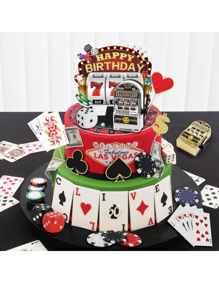 Juego de 24 Piezas Decoración Pasteles Casino Atiloy