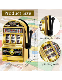 Deekin Mini Máquina Traga Monedas 12 Pcs Juguete Dorado Plateado 2