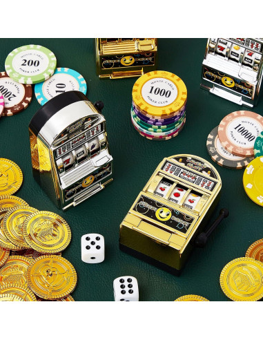 Deekin Mini Máquina Traga Monedas 12 Pcs Juguete Dorado Plateado