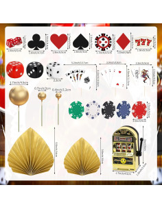 Juego de Decoraciones para Pasteles de Casino Hxezoc 43 Piezas 2