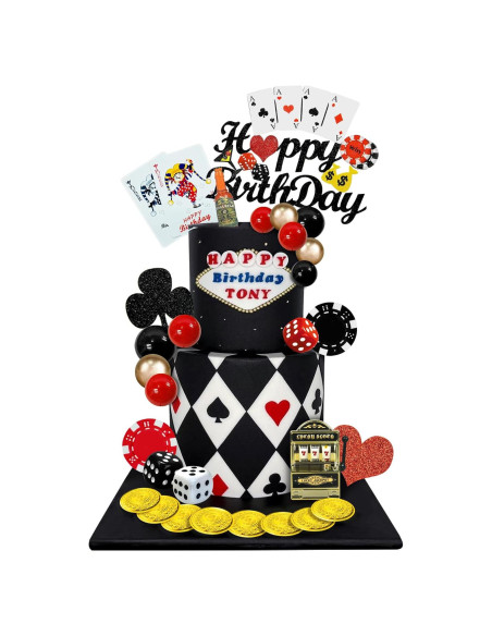 35 PCS Decoraciones para Pasteles Casino DRWATE - Fichas y Dados