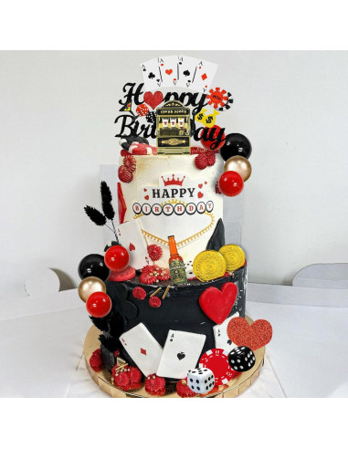 35 PCS Decoraciones para Pasteles Casino DRWATE - Fichas y Dados