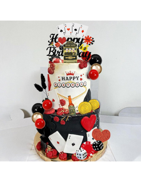 35 PCS Decoraciones para Pasteles Casino DRWATE - Fichas y Dados