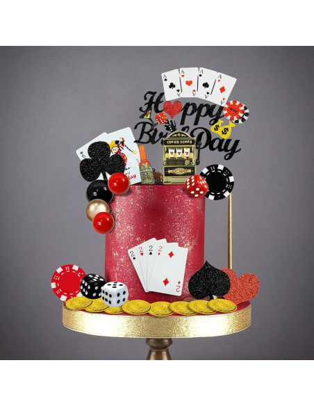 35 PCS Decoraciones para Pasteles Casino DRWATE - Fichas y Dados